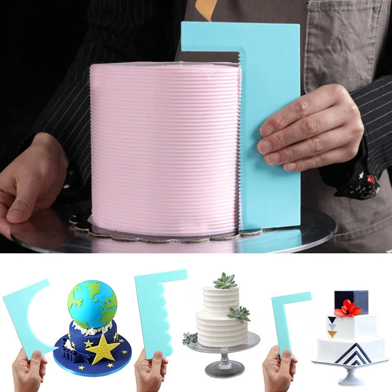 

Modelling Smoother Polisher Cake Scraper Blade Pastry Spatulas Pastry Icing Comb Set Baking Tools For Cakes DIY Molds For Baking