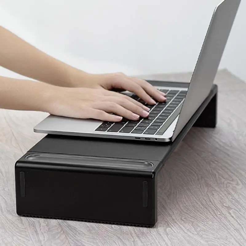 

Delicate Display Increase Height Holder High-quality Desktop Computer Monitor Base Stand Desk Storage Box Bracket Rack Black