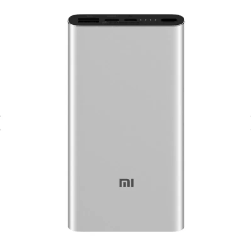 xiaomi mobile power 3 10000mAh USB-C двухсторонняя версия быстрой зарядки power bank QC3.0 портативное зарядное устройство 2 USB 10000mAh - Цвет: Серебристый