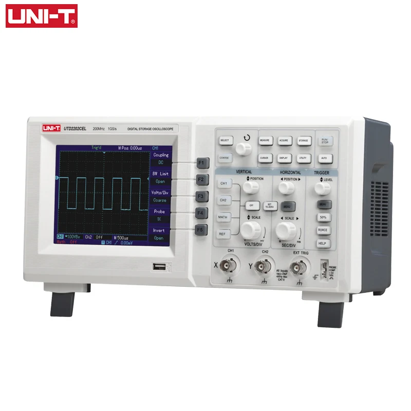 

UNI-T Digital Oscilloscope USB UTD2202CEL Dual Channel 200Mhz 1G Sampling Rate High Voltage Probe PC LCD Portable Osciloscopio