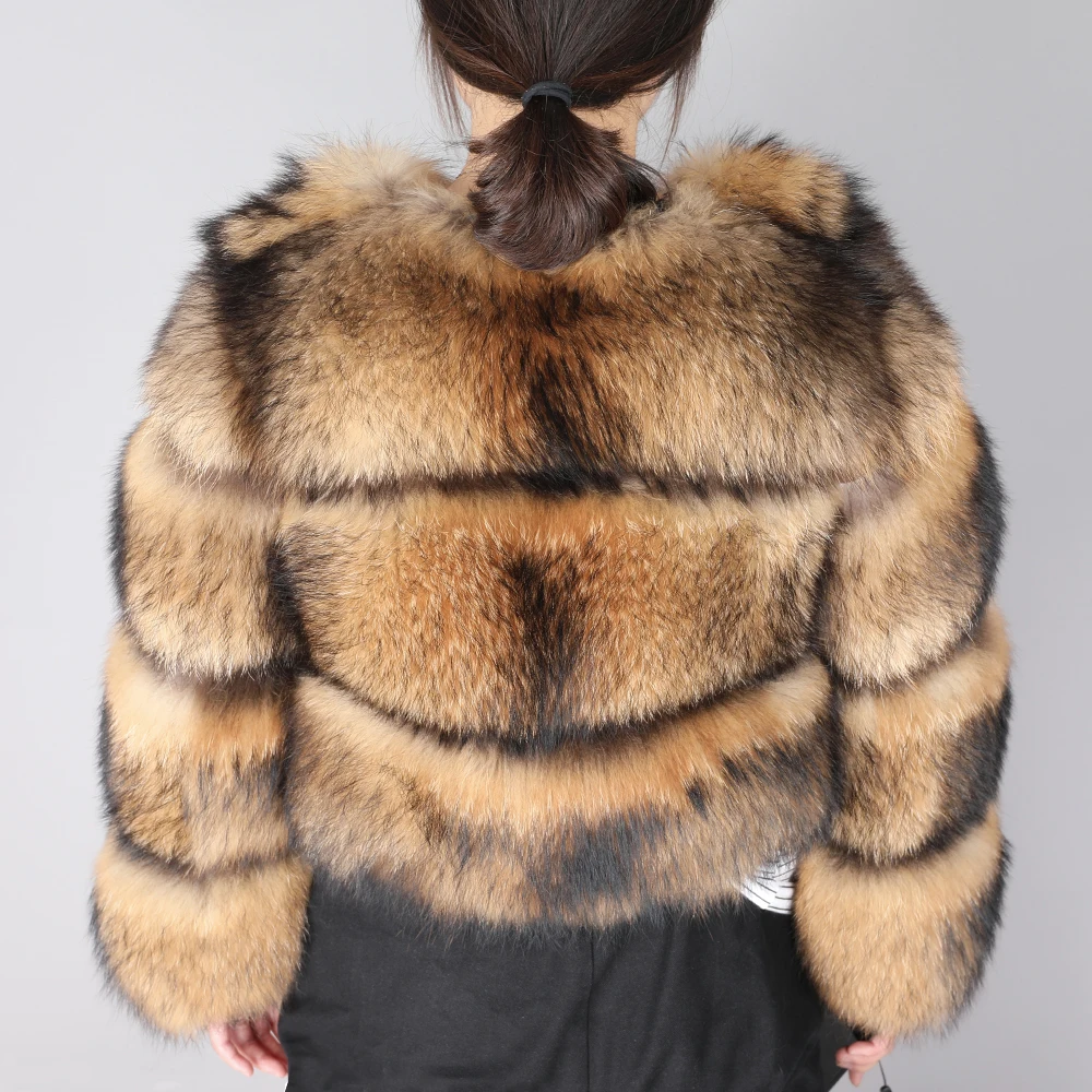 Зима, новое качество, Лисий мех, женская короткая часть, теплая, с подкладкой, настоящий Лисий мех, модное, роскошное, тонкое, Лисий мех, пальто для женщин