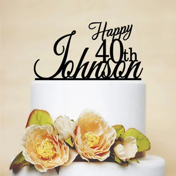 

Personalized Name Cake Topper Custom Age Birthday Cake Topper 30th 40th 50th 60th Birthday Cake Topper