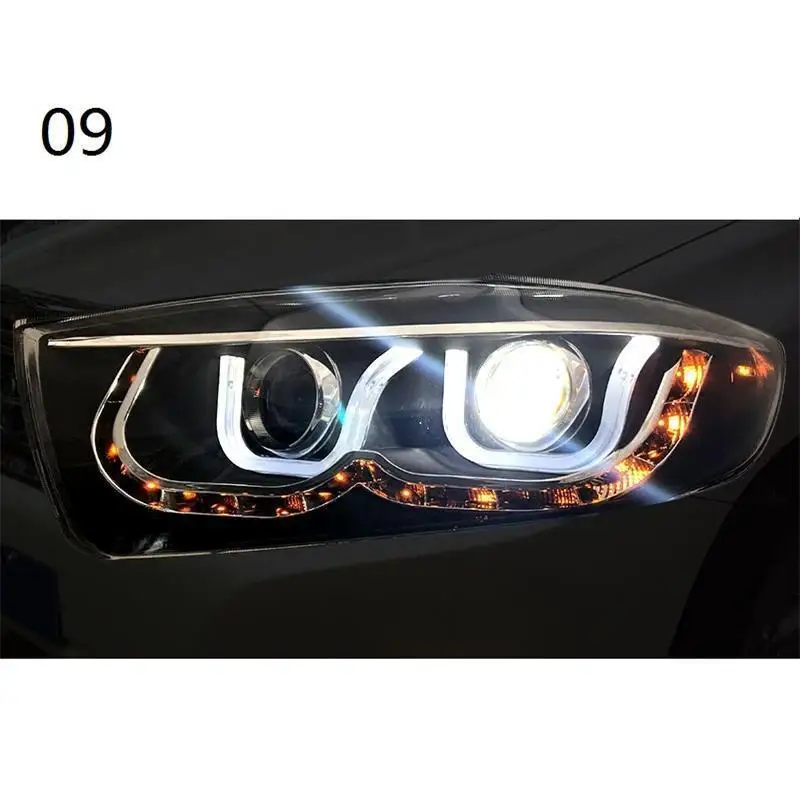 Drl лампа Cob Luces Para Авто боковой сигнал поворота, наружные светодиодные фары, автомобильные фары в сборе для Toyota Highlander
