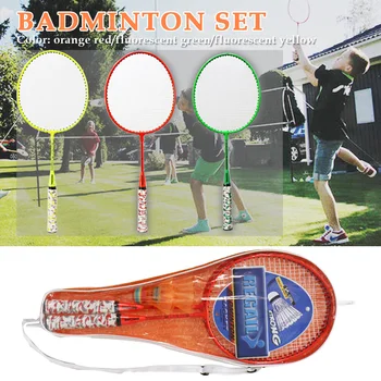 

Kids Badminton Rackets With Balls Playground Toys Anti Slip Handle Iron Alloy Portable Workout Outdoor Sport For Children