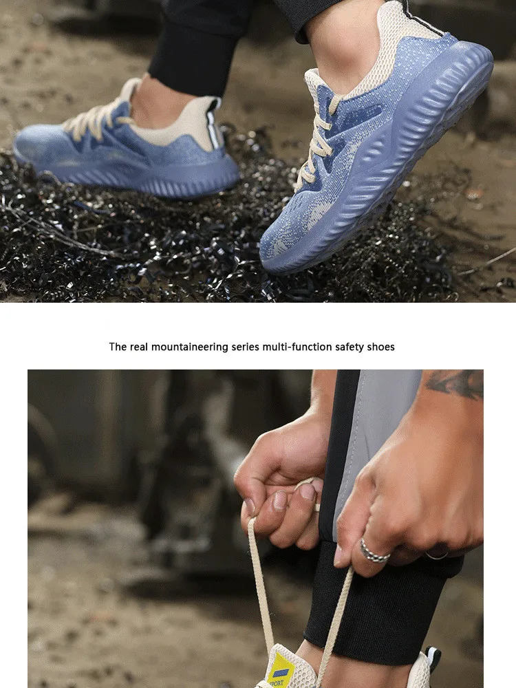 Мужская Рабочая обувь со стальным носом легкая дышащая повседневная спортивная обувь для предотвращения проколов Защитные женские ботинки