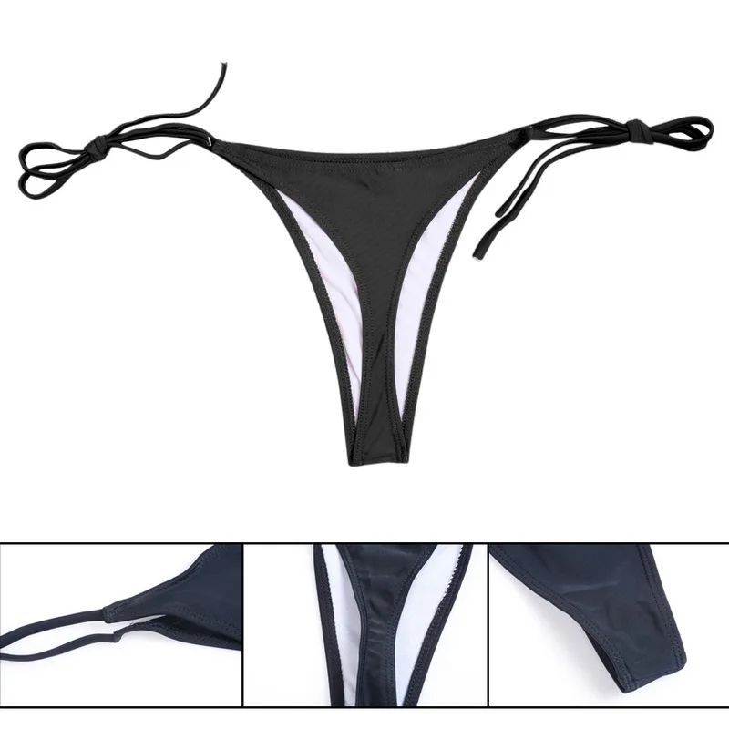 4 Colors Summer Hot Women Sexy Swimwear 2020 Brazilian Cheeky Bikini Bottom Side String Tie Thong Bathing Swimsuit Hot Sale