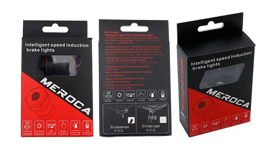 Automatic Bicycle Flashlight Bike Rear Smart Taillight Brake Sensing Waterproof LED Day Light Saddle Seatpost Light