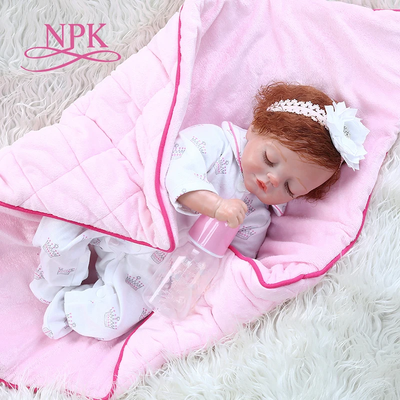 

NPKsweet reborn baby girl doll with blanket newborn baby soft real touch weighted soft body doll Christmas Gift bebe doll reborn