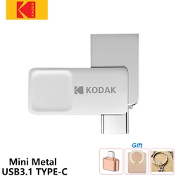 KODAK – Mini clé USB 3.1 en métal, support à mémoire de 128GB 64GB, lecteur Flash de type c, double OTG, pour téléphone et Macbook 