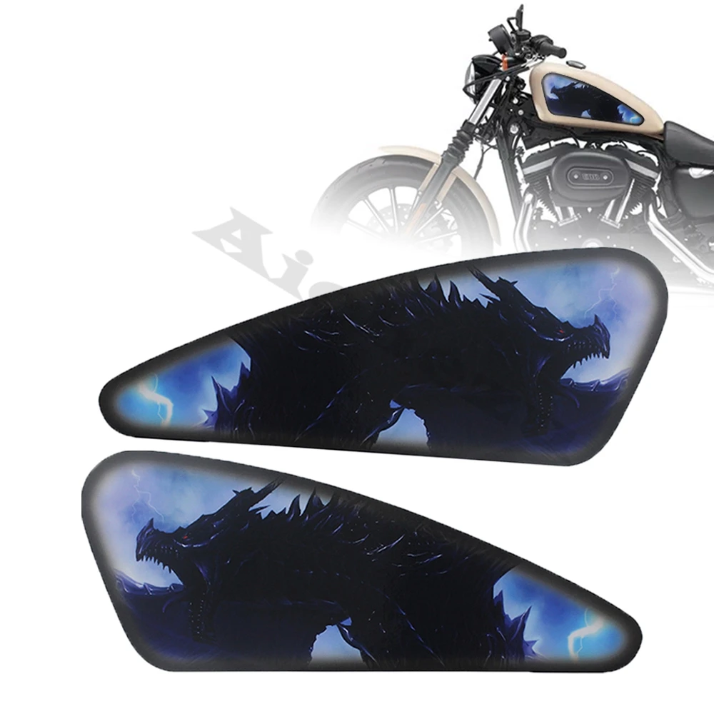 Dragon Аксессуары для мотоциклов наклейка топливного бака 3D наклейка для Harley Sportster XL 883 1200 48 72 Кафе Racer Street Tracker Bobber Scramb - Цвет: Dragon