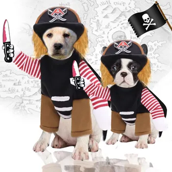 

Pet Dog Halloween Cosplay Costume Set 3 Pieces Long Sleeve Outfit With Stuffed Body, Imitating Cutter,Wig Hat With Elastic Strap