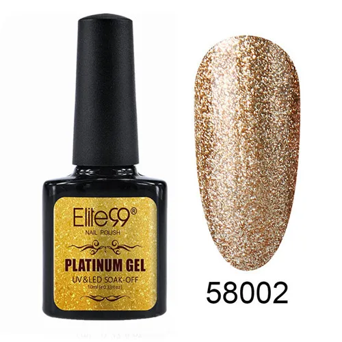 Elite99 Гель-лак для маникюра Полупостоянный Vernis верхнее покрытие УФ светодиодный 10 мл гель покрытые лаком ногти искусство Блестящий УФ лак для ногтей с блестками лак - Цвет: 58002