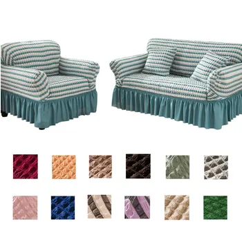 

Elastic Sofa Cover For Living Room Soft Bubble Fabric Slipcover Adjustable Couch Cover for Funda Sofa Lounge Protected