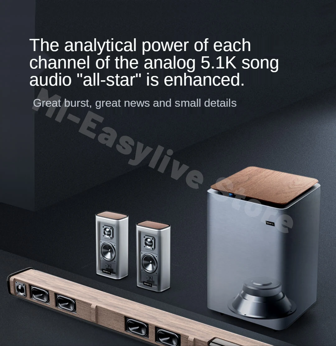 BINNIFA Simulate 5.1 Surround Karaoke Home Theater Live3D 5.8G Anti