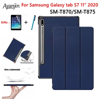 

For Samsung Galaxy Tab S7 2020 Case Funda Magnetic Stand Tablet Cover for Samsung Tab S7 SM-T870 SM-T875 11 inch+Screen film+Pen