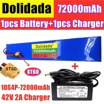 

XT60-36V 10S4P 72Ah 600W High power capacity 18650 lithium battery pack ebike electric car bicycle motor scooter 20A BMS+charger