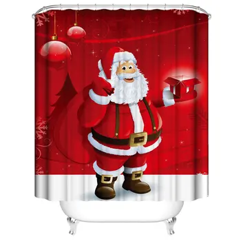 

Santa Claus Shower Curtain Bathroom Waterproof Fabric Polyester shower Curtains Cover Mat Non Slip Rug Accessory set