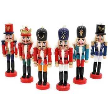 

6Pcs Wood Nut Cracker Ornament Nutcracker Figures Home Table Desk Decor Supplies HFing
