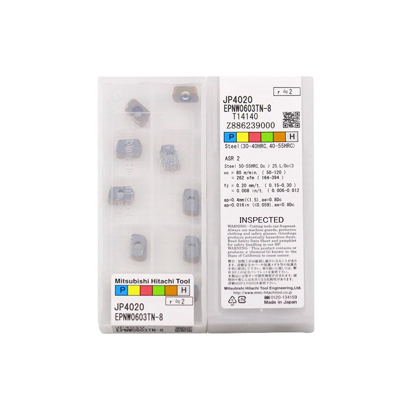 Hitachi EPNW0603TN-8 JP4020 Carbide Turning Inserts – 10pcs, Made In Japan