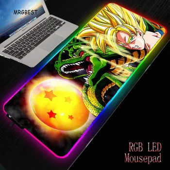 

MRGBEST Dragon Ball Z Gaming Rubber Non-slip Locked Mouse Pad RGB Large Anime Carpet PC Computer Desk Play Mat with LED Backlit