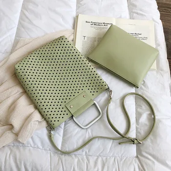 

2019 NEW design Women bag PU Leather Hollow out tote bag Fashion Ladies larger capacity Shoulder Bags Female Casual Handbags