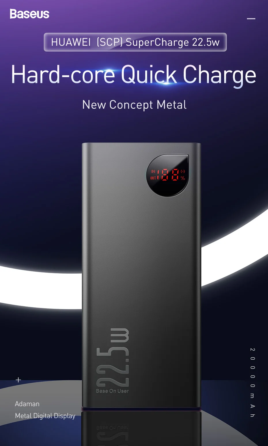 Baseus Power Bank 20000mAh Portable External Battery Charger 20000 mAh Powerbank PD Fast Charge For iPhone 12 Xiaomi Poverbank portable battery charger