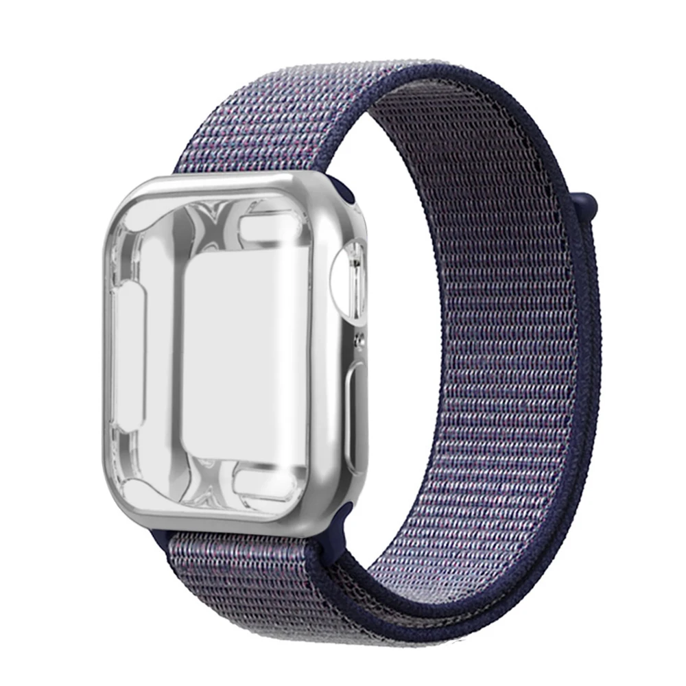 Дорожная сумка для мужчин/нейлон ремешок+ чехол для Apple watch 5/4/3/2/1, 42 мм, 38 мм, версия в едином положении во время занятий легкой атлетикой, band применяется для наручных часов iwatch, 40 мм 44 спортивный браслет - Цвет ремешка: Midnight blue