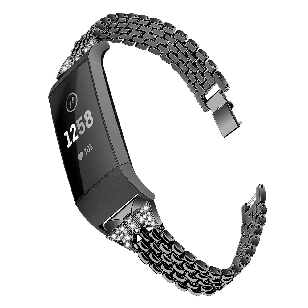 Для Fitbit Charge 3 ремешок Роскошный металлический ремешок для часов из нержавеющей стали легко снимается для зарядки 3 браслет