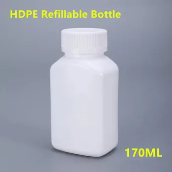 

Empty 170ML square bottle for medicine pill capsule Medical HDPE tablet bottles container with Lid 20PCS/lot