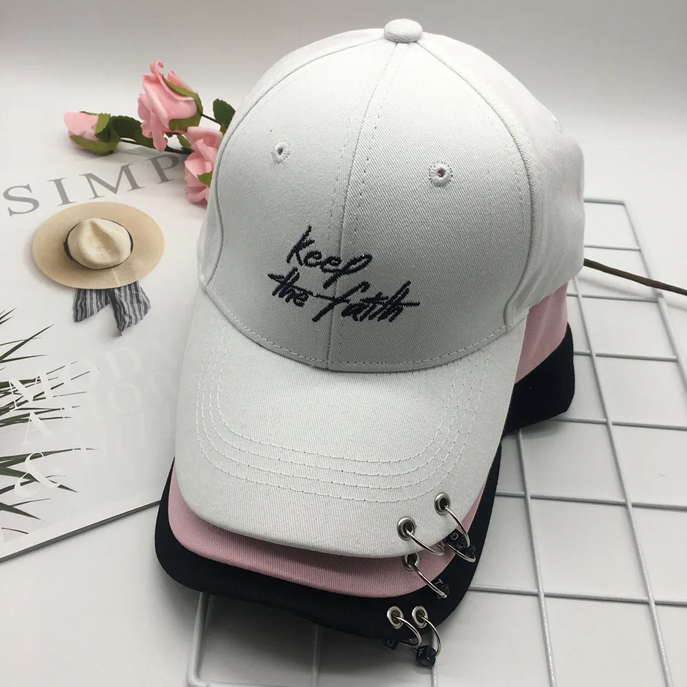 New letter Embroidered Baseball cap spring and summer men and women Korean version leisure fashion curved eaves duck tongue cap