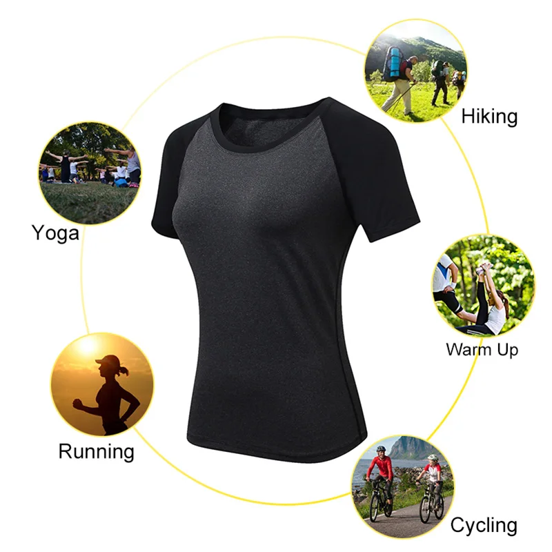 Sport Shirt Women Yoga Tops Sports Fitness Cloth Short Sleeve Workout Tee T shirt For Ladies Running Tshirt Plus Size