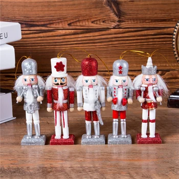 

12cm Nutcracker Puppet Christmas Ornaments Desktop Decoration Cartoons Drawing Walnuts Soldiers Band Dolls Nutcracker Miniatures