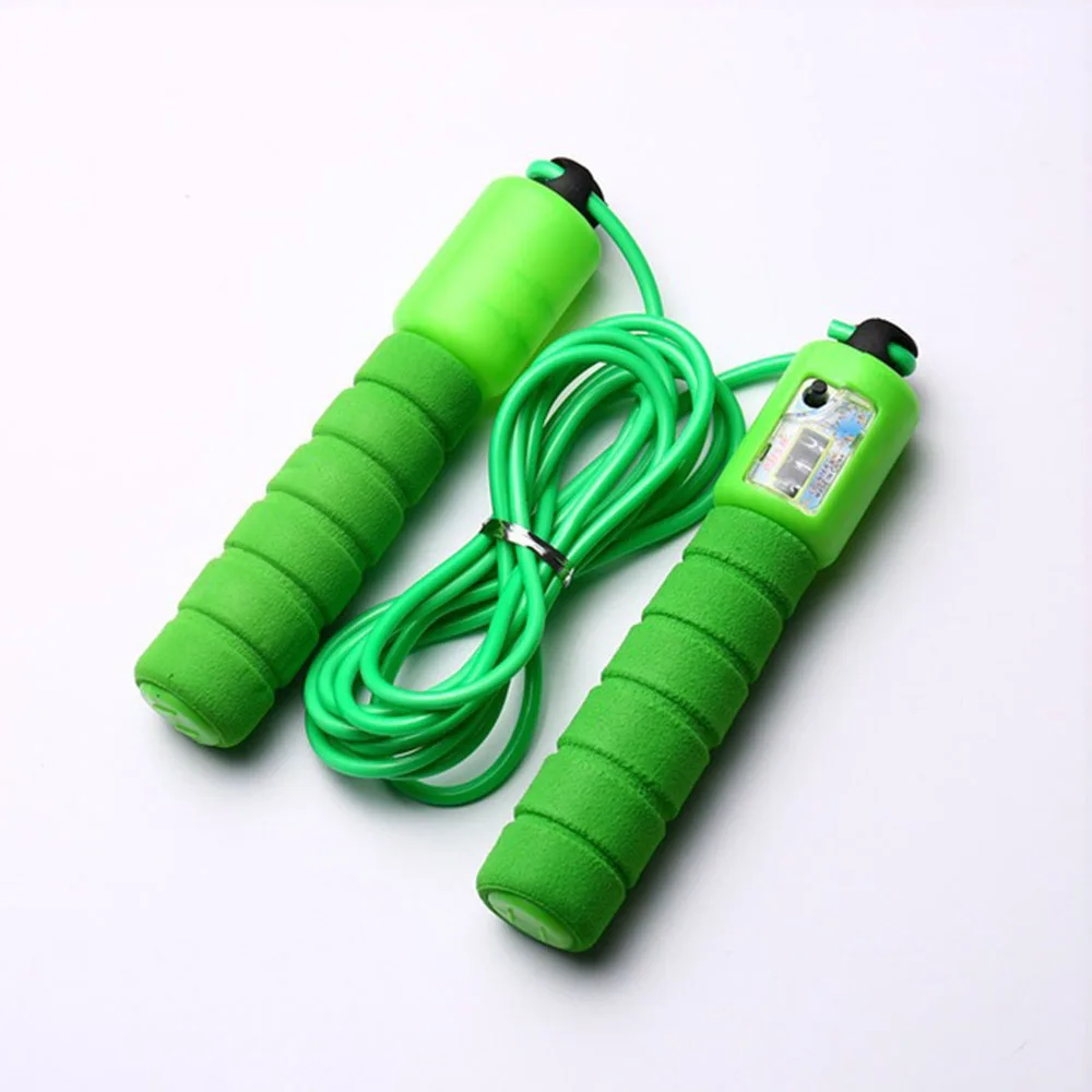 Jump Ropes with Counter Sports Fitness Adjustable Fast Speed Counting Jump Skip Rope Skipping Wire For Fitness Speed Training - Цвет: Зеленый