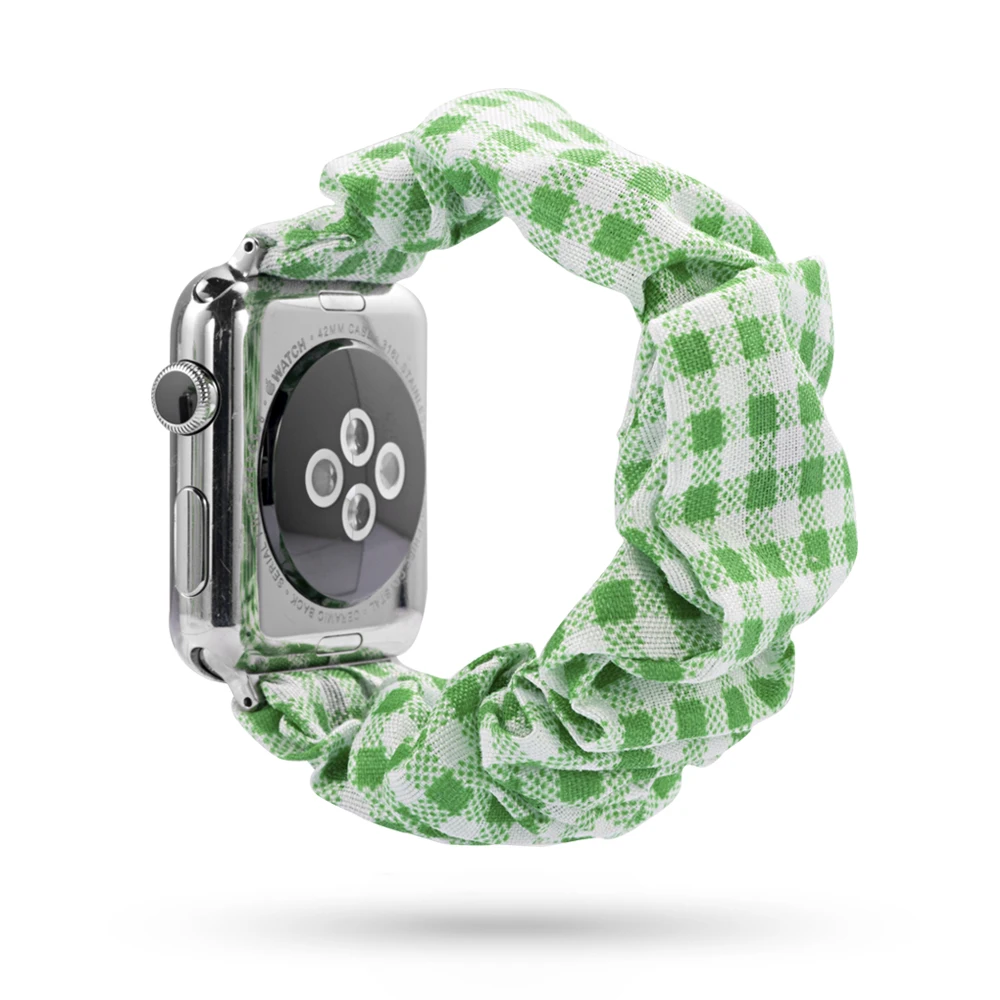 8 green white Резинка для волос эластичный ремешок для часов Apple Watch Series 5 4 3 2 ремешок 38 мм 40 мм 42 мм 44 мм для iwatch 5 4 3 2 1 Рождественский подарок - Цвет ремешка: 8 green white