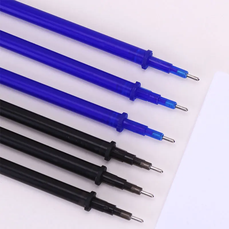 55pcs/set Colored Ink Erasable Pen Refills Rods 0.5mm Magic Erasable Gel Pen Washable Handle Office School Writing Stationery