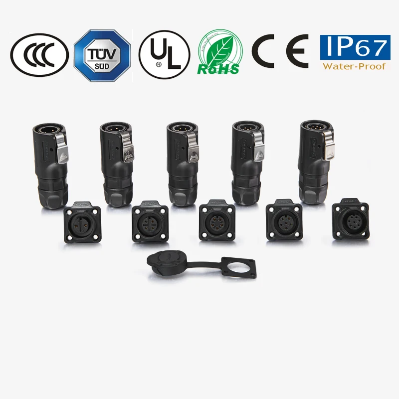 

M12 2 Pin 3/4/5/6/7/8 Pin IP67 Waterproof Connector Electric Circular Connectors Male Plug Panel Mount Female Socket AC/DC