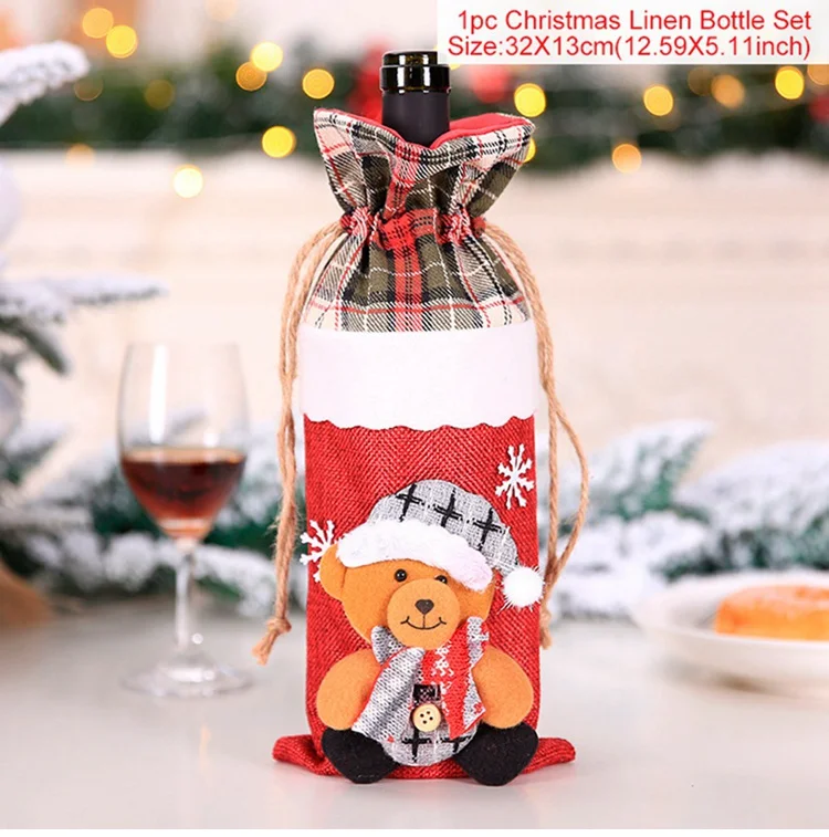 style 27 FENGRISE Santa Claus Wine Bottle Cover Christmas Decorations For Home Christmas Stocking Gift Navidad New Year's Decor - Color: style 27