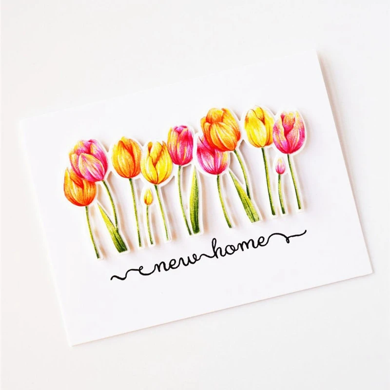 

YaMinSanNiO Flower Metal Cutting Dies New 2019 Tulip Flower Dies Scrapbooking for Card Making Embossing Stencil Craft Die Cut