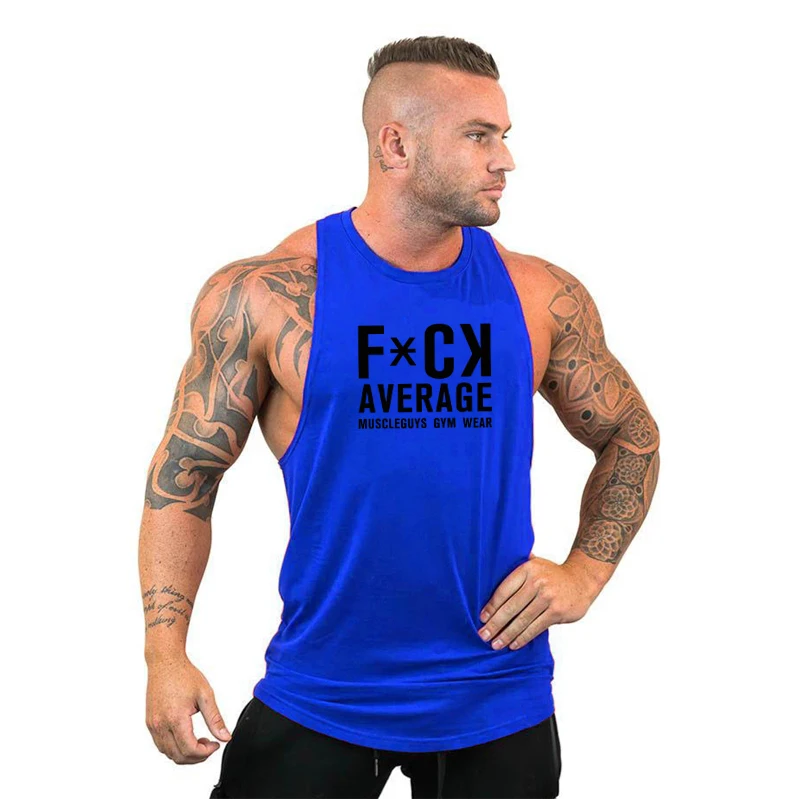 New fashion cotton sleeveless shirts gym tank top men fitness top mens  singlet bodybuilding street workout