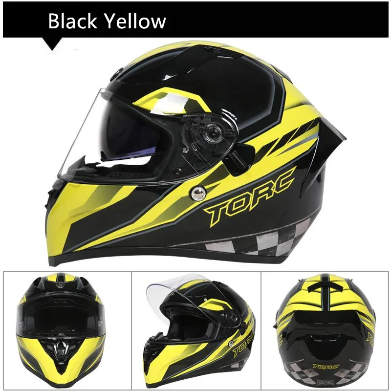 TORC Новое поступление T18 полный шлем для мотоциклистов мужские и женские Casco moto винтажный шлем с двойными линзами capacetes de moto ciclista