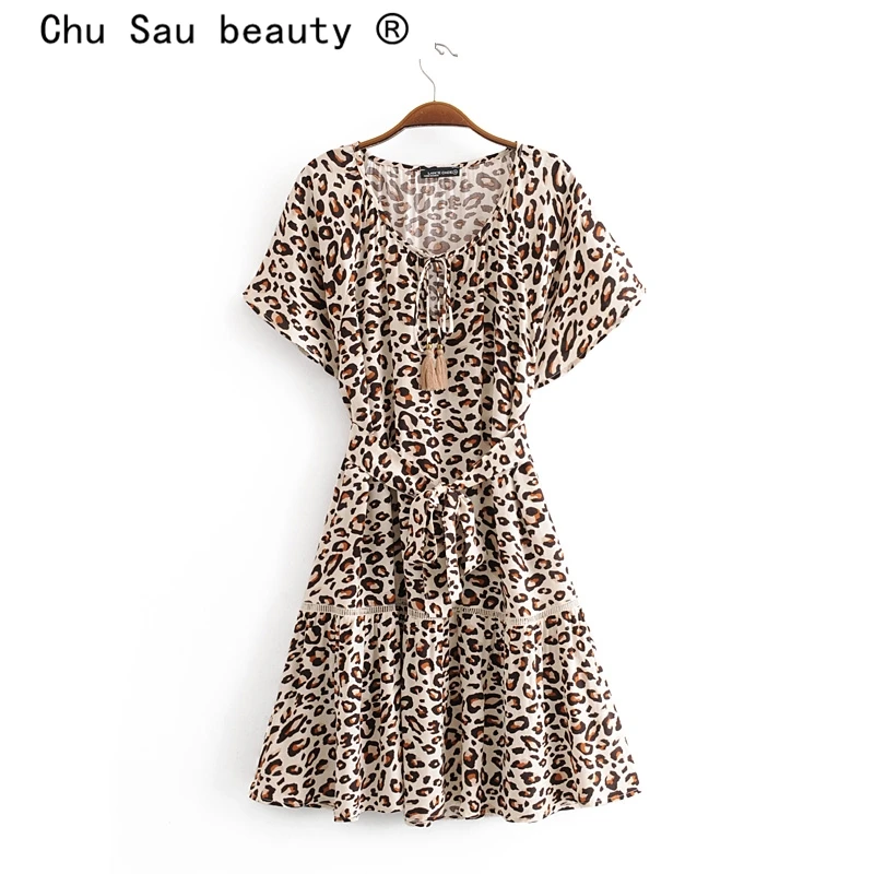 boho leopard print dress
