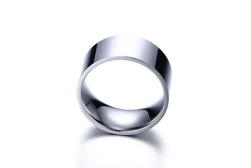 10mm Wide Glossy Ring For Men/Women Gold Color Stainless Steel Anniversary Party Ring Jewelry Anneau BR19159