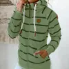 Women Warm Hooded Coats Casual Hoodie Pullove Women Drawstring Long Sleeve Stripes Hoodie Autumn Winter Pocket Sweatshirt Coat ► Photo 3/6
