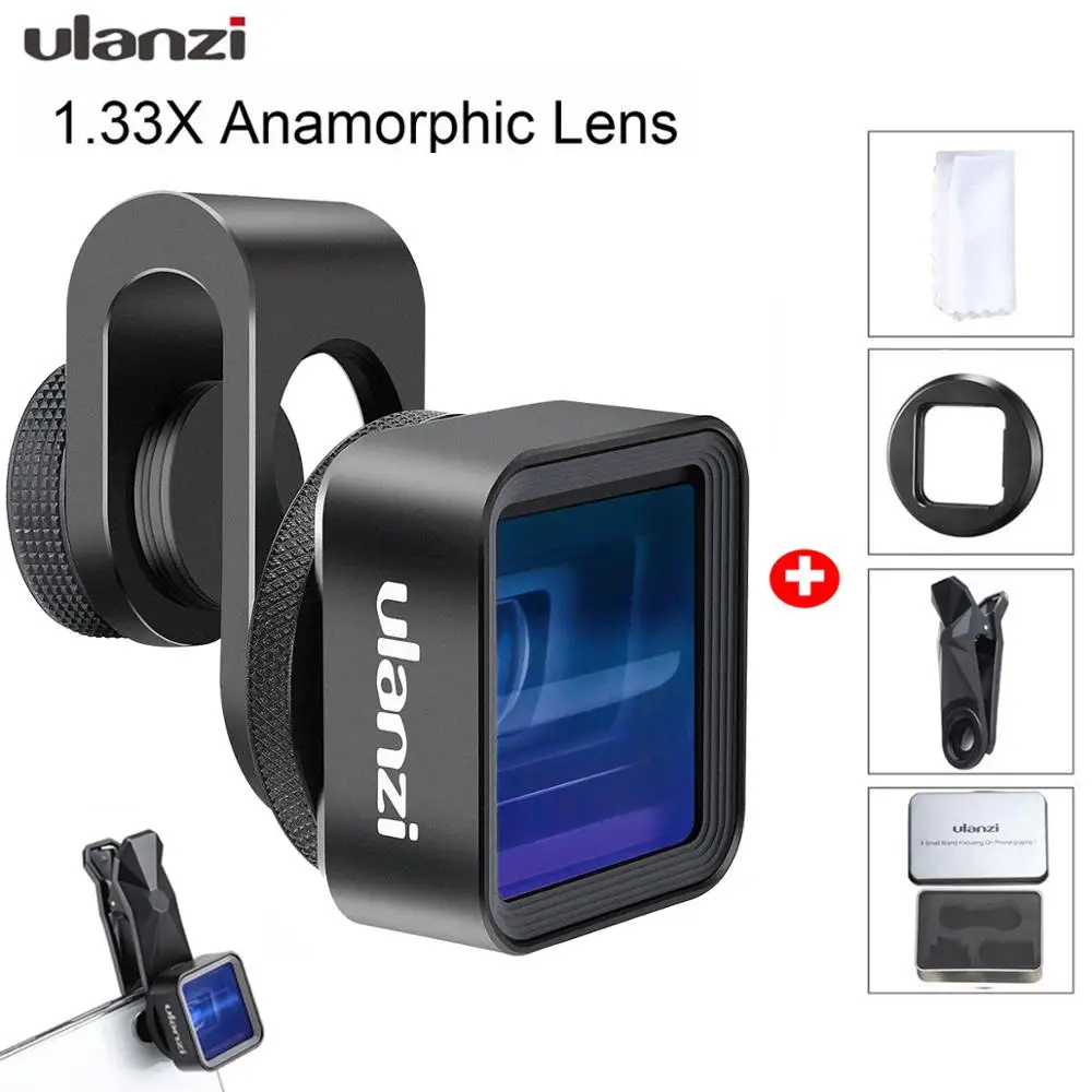 

Ulanzi Anamorphic Lens For iPhone 11 Pro 1.33X Wide Screen Video Widescreen Slr Movie Videomaker Filmmaker Universal Phone Lens
