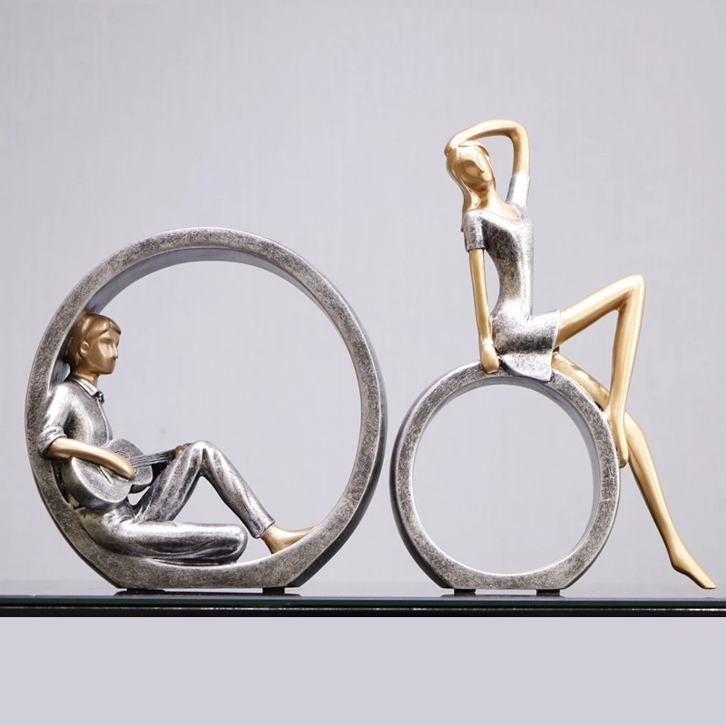 Nordic Silver Couple Sculpture 