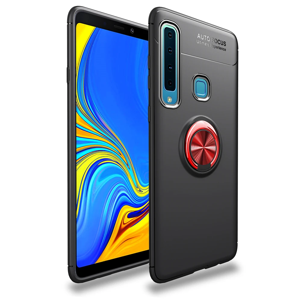 Black and Red Силиконовый чехол для samsung Galaxy A7 A9 A6 плюс A9S A8S магнит подставка чехол для samsung Galaxi 7 9 6 A750 A920 - Цвет: Black and Red
