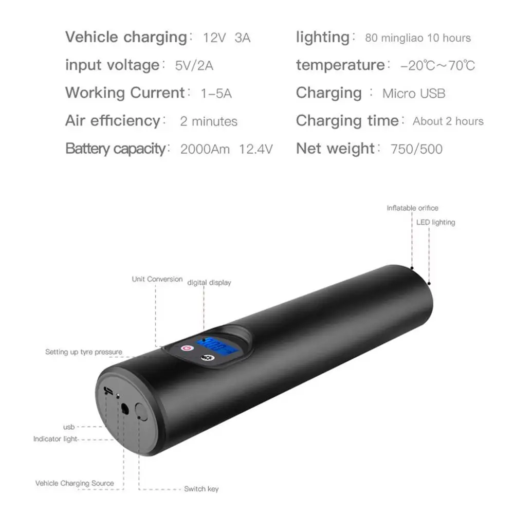 12 В портативные автомобильные воздушные насосы, электрический насос для шин, автомобильный велосипедный насос, автомобильный беспроводной надувной насос с батареей