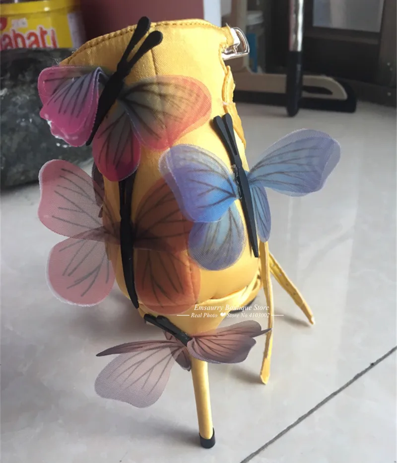 Милые сандалии-гладиаторы с бабочками и цветами; женская летняя обувь для вечеринок с перекрестными ремешками на шпильках с открытым носком; Zapatos De Mujer