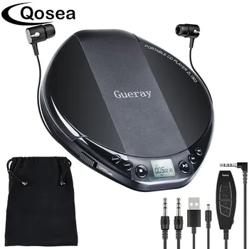 Qosea Portable CD Player Hifi with Headphones Walkman Player Shockproof Anti-Skip Personal LCD Display Luxuxy Music Disc Player 1