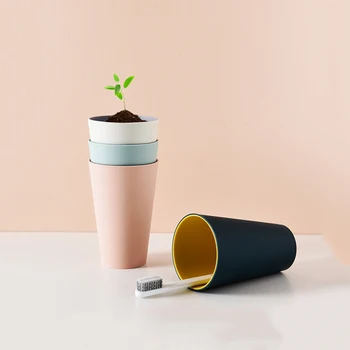 

Bathroom Accessories Water Cup Gargle Toothbrush Plastic Simple Two Color Glass Couple Brushing Washing Mouth Tumblers